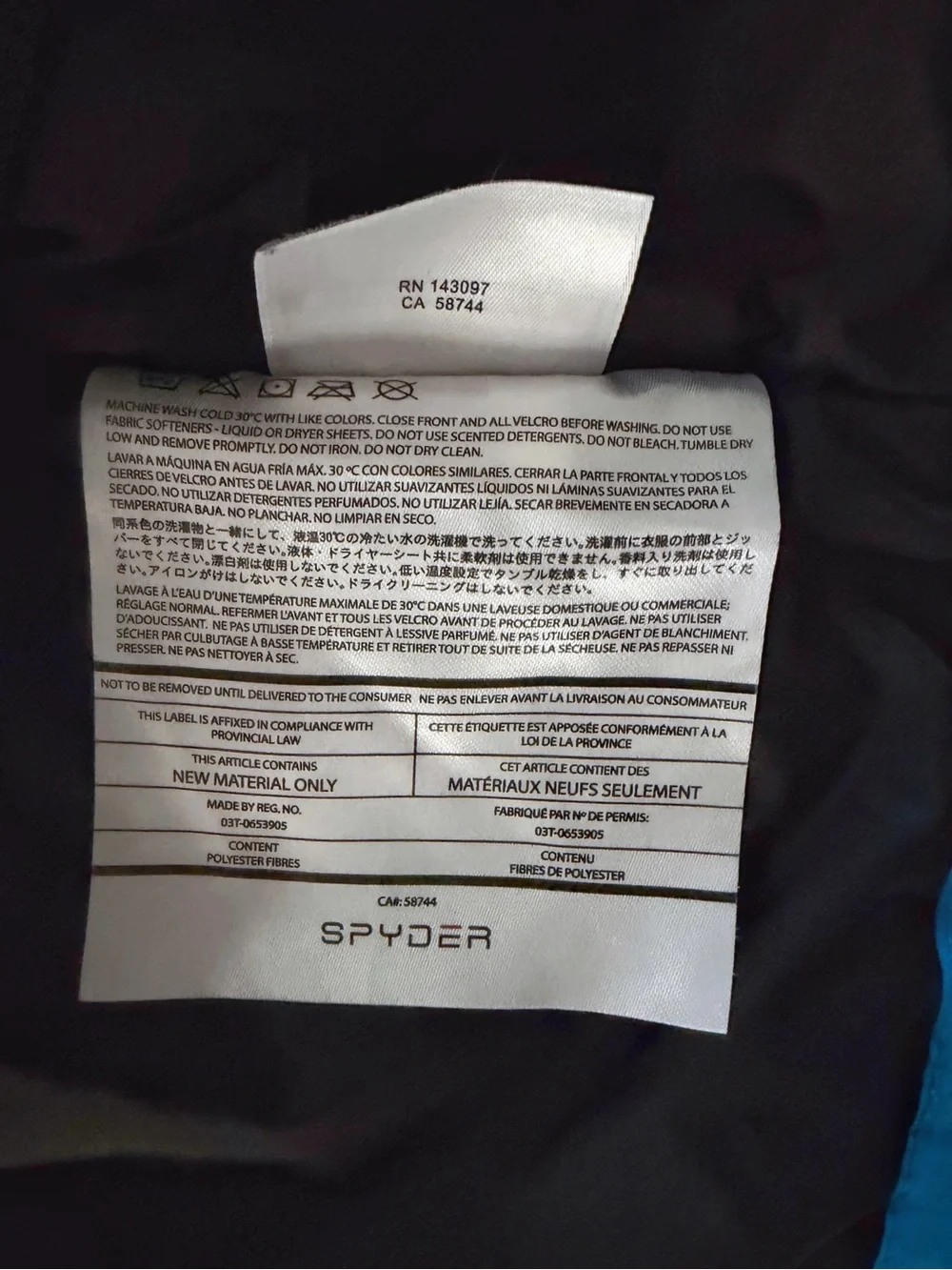 Spyder Boys 16 Blue Red Black Insulated Ski Jacket Hooded Sportswear Gorpcore